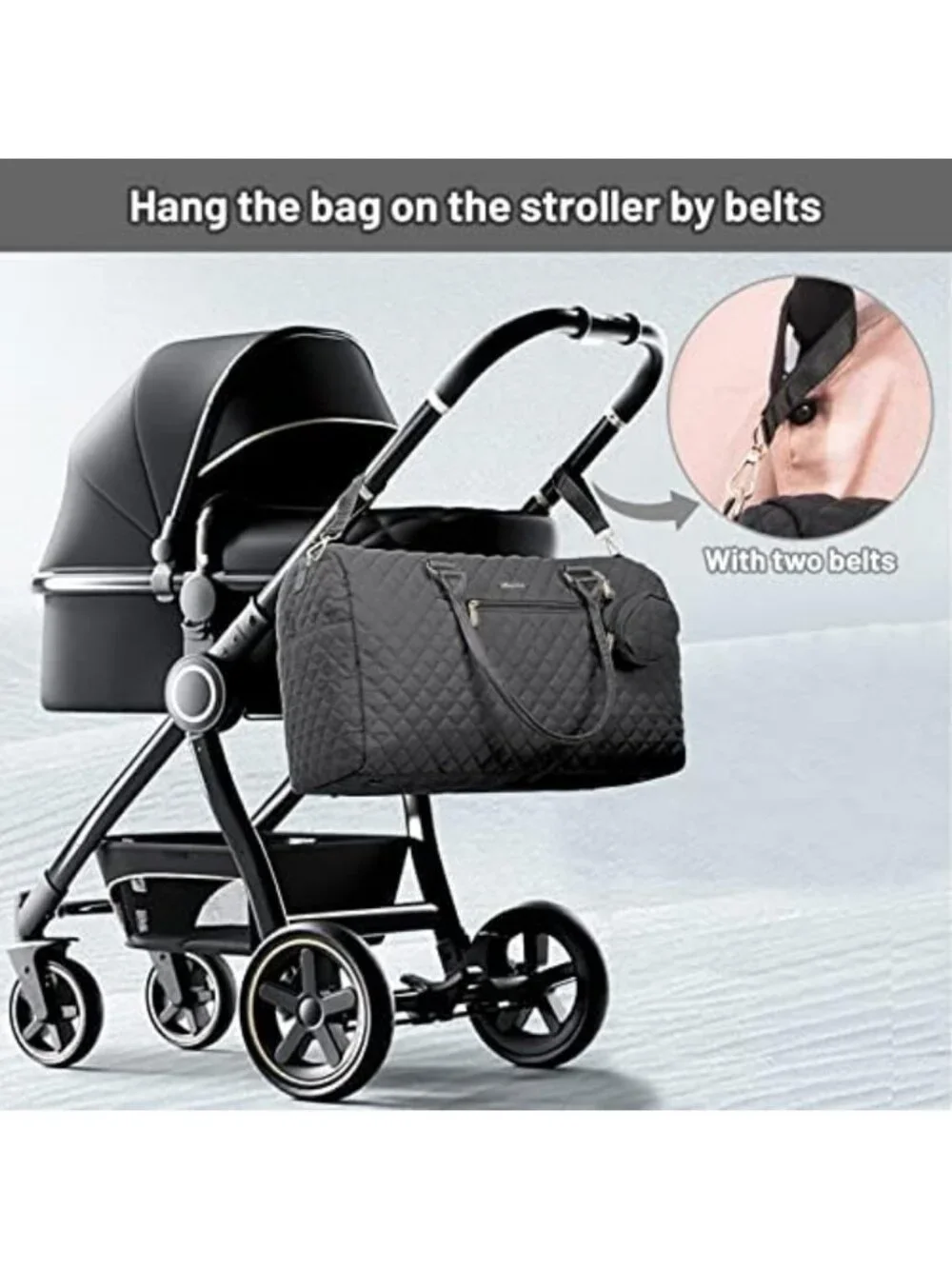 Stylish Large Capacity Diaper Tote with Changing Pad & Pacifier Case - Perfect